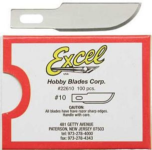 Excel #10 Curved Edge Blade Hobby and Plastic Model Cutting Blades #22610