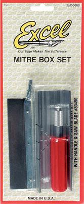 Excel Mitrebox & Saw Blade Set with K5 Handle Hobby and Plastic Model Cutting Tool #55666