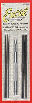 Excel Assorted #2 5.75 File Set with Handle (6 Piece) Hobby and Plastic Model File Set #55668