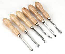 Excel 7 Deluxe Woodcarving Chisel Tool Set (6pc) Hobby and Plastic Model Woodcarving Set #56009