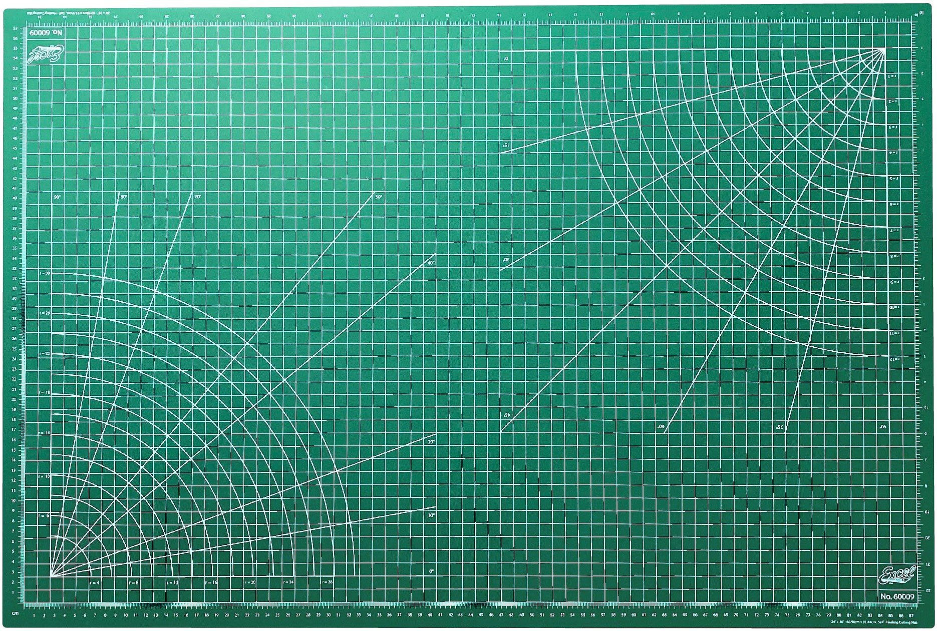 Excel Blades 24 x 36 Self-Healing Cutting Mat w/ Measurement Grid, Green  6pk 60009