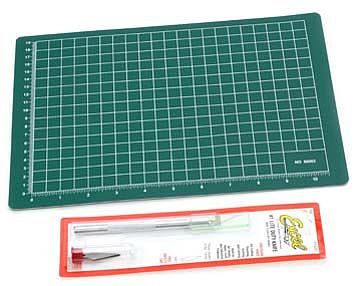 Excel 8.5 x 12 Precision Cutting Mat w/ Carded K1 Knife Kit Hobby and Model Cutting Mat #90001