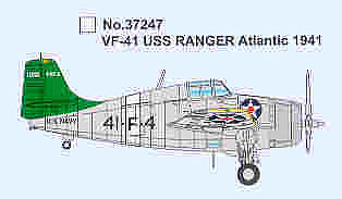 Easy-Models F4F-3 VF41 USS RNGR (Pre Built) Plastic Model Airplane Kit 1/72 Scale #37247