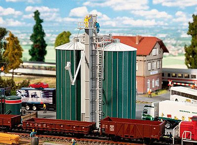 Faller Double Silo w/Elevator Kit HO Scale Model Railroad Building #120260