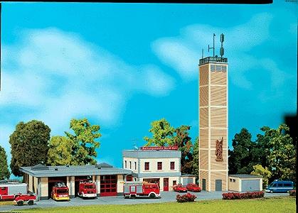 Faller Fire Station Kit HO Scale Model Railroad Building #130989