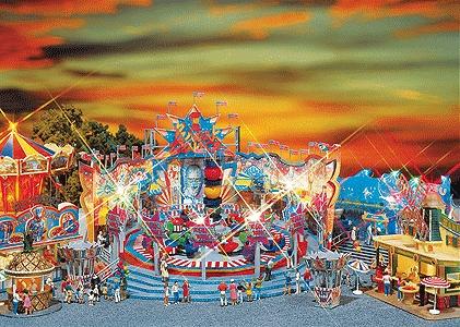 Faller Carnival Rides Breakdancer #1 with 2 Ticket Booths HO Scale Model Railroad Building #140461