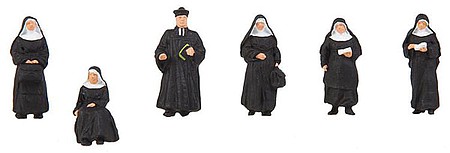 Faller Pastor and Nuns (6) HO Scale Model Railroad Figure #150942