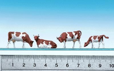 Faller Brown Spotted Cows HO Scale Model Railroad Figure #154004