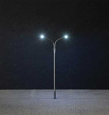 Faller LED 2 Arm Street Light Lamppost HO Scale Model Railroad Street Light #180201