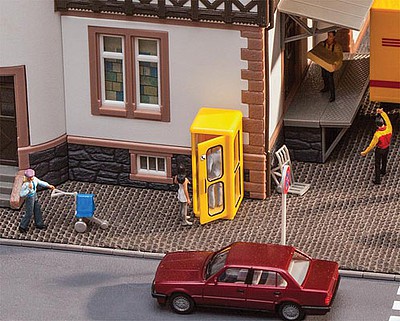 Faller Post Office Telephone Booth (Yellow ) HO Scale Model Railroad Building Accessory #180955