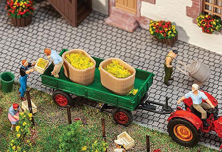Faller Wooden Barrels (2) and Tubs (2) HO Scale Model Railroad Building Accessory #180972