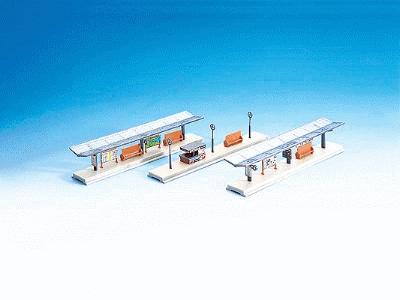 Faller One Open & Two Roofed Platforms N Scale Model Railroad Building #222119