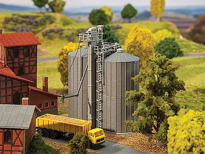 Faller Double Grain Silos N Scale Model Railroad Building Accessory #222216