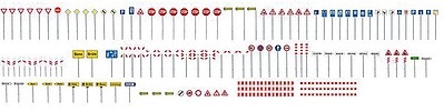 Faller Traffic Signs Set N Scale Model Railroad Billboard Sign #272449