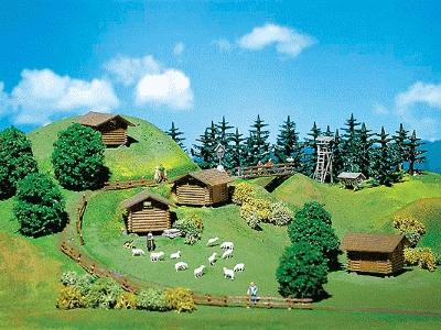 Faller Four Haycocks & Accessories N Scale Model Railroad Building #272531