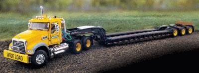 First-Gear Mack Granite MP w/Tri-Axle Lowboy Trailer