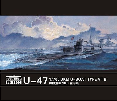 Hawk's Fly Model 1/700 German Navy U-Boat Type VII B U-47 (2 Vessels Entering) (japan Import