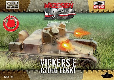 First-To-Fight WWII Vickers E Polish Light Tank w/Double Turret Plastic Model Tank Kit 1/72 Scale #28