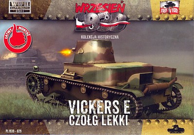 First-To-Fight Vickers E Polish Light Tank with Single Turret Plastic Model Tank Kit 1/72 Scale #29