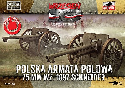 First-To-Fight 75mm Wz1897 Schneider Polish Field Cannon (2) Plastic Model Weapon Kit 1/72 Scale #33