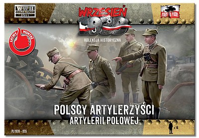 First-To-Fight WWII Polish Gunners (16) Plastic Model Military Figure Kit 1/72 Scale #55