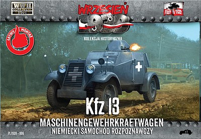 First-To-Fight Kfz13 Recon Armored Car with Machine Gun Plastic Model Military Vehicle Kit 1/72 Scale #6