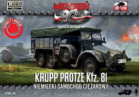 First-To-Fight Krupp Protze Kfz81 Army Truck with 2 Crew Plastic Model Military Vehicle Kit 1/72 Scale #61