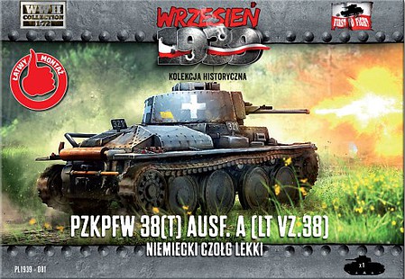 First-To-Fight WWII PzKpfw 38(t) Ausf A German Light Tank Plastic Model Tank Kit 1/72 Scale #81