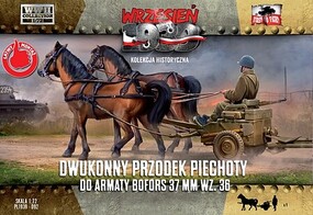 First-To-Fight Two-Horse Carriage (Bofors 37mm z36 Gun) Plastic Model Military Vehicle Kit 1/72 Scale #92