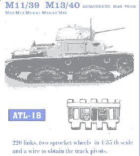Fruilmodel M11/39 M13/40 Semovente Plastic Model Tank Tracks 1/35 Scale #18