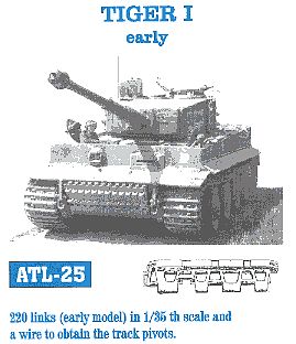 Fruilmodel Tiger I Early Tank Track Link Set (220 Links) Plastic Model Tank Tracks 1/35 Scale #25