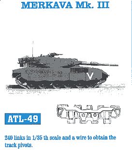 1/35 Metal Track Links For Merkava MK.3D – SX – Fits Meng TS-001 TS-025 – W/ Metal Pins