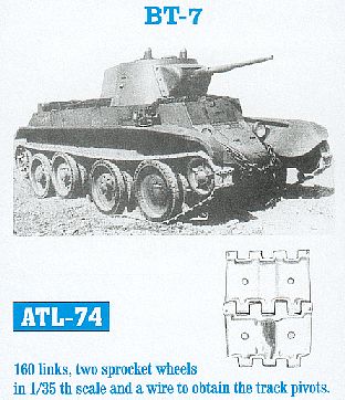 Fruilmodel BT7 Tank Track Link Set (160 Links) Plastic Model Tank Tracks 1/35 Scale #74