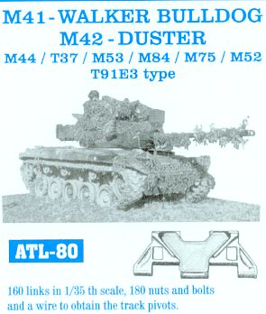 Fruilmodel M41 Walker Bulldog/M42 Duster Tank Track Link Set ( Plastic Model Tank Tracks 1/35 #80