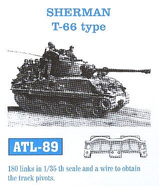 Fruilmodel Sherman T66 Tank Track Link Set (180 Links) Plastic Model Tank Tracks 1/35 Scale #89
