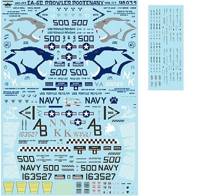 Fightertown EA6B Prowler Pootenany VAQ137 Rooks, 139 Cougars Plastic Model Aircraft Decal 1/48 #48039