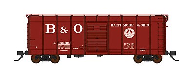 Fox B&O Class M-53 Wagontop Boxcar w/Youngstown Doors - Ready to Run Baltimore & Ohio #381968 (Boxcar Red, No Small B&O, 13 States, 7 Number)