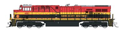 Fox GE ES44AC Standard DC - Kansas City Southern N Scale Model Train Diesel Locomotive #70210