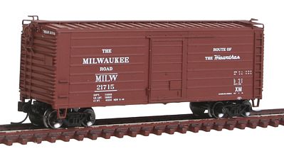 Fox Short-Rib 40 Rib-Side Boxcar Milwaukee Road #21715 N Scale Model Train Freight Car #90223
