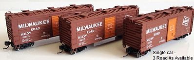 Fox 40 Boxcar Milwaukee Road 8277 N Scale Model Train Freight Car #90266