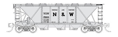 Fox H30 3-Bay Covered Hopper Norfolk & Western #70217 N Scale Model Train Freight Car #90518