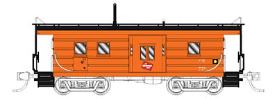 Fox Low-Window Rib-Side Caboose Milwaukee Road #019 N Scale Model Train Freight Car #91017