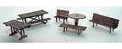 GCLaser Tables & Chairs Kit (Laser-Cut Wood) HO-Scale (19) HO Scale Model Kit #11103