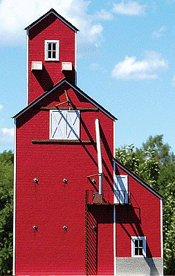GCLaser Co-op Grain Elevator Backdrop Kit HO-Scale Model Building #190171