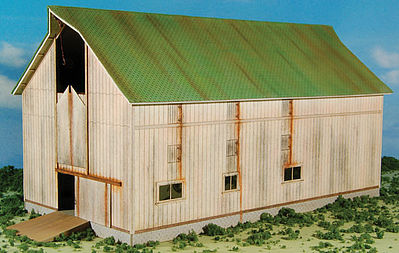 GCLaser Barn (white) Farm Series #7 Kit HO Scale Model Railroad Building #190823