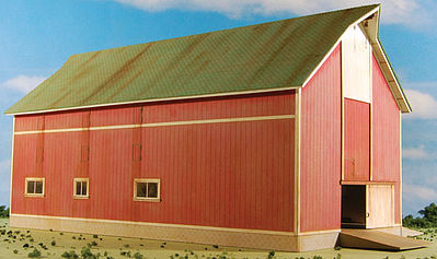 GCLaser Barn (Red) Farm Series #7 Kit HO Scale Model Railroad Building #190824