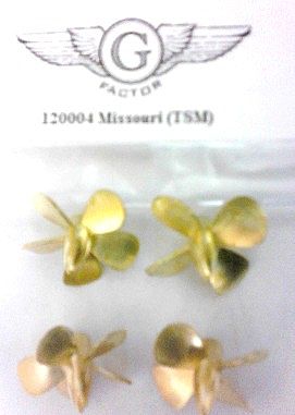 G-Factor USS Missouri Brass Propellers for Trumpeter Plastic Model Ship Accessory 1/200 #120004