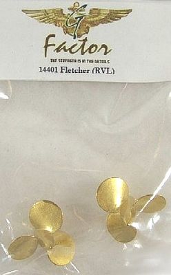 G-Factor USS Fletcher Brass Propellers for Revell Plastic Model Ship Accessory 1/144 Scale #14401