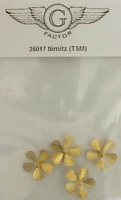 G-Factor USS Nimitz Brass Propellers for Trumpeter Plastic Model Ship Parts 1/350 Scale #35017