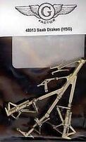 G-Factor Saab Draken White Bronze Landing Gear for Hasegawa Plastic Model Aircraft Parts 1/48 #48013